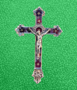 09-CC Cruz Chica Barroca Con Cristo Pewter